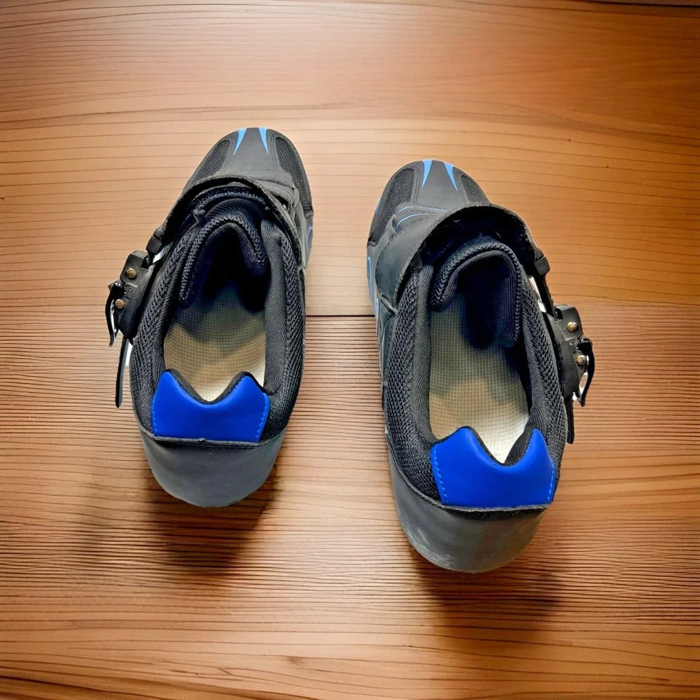Kescoo Cycling Shoes EU 40 Unisex Black Blue SPD Cleats Installed‎ New Spin Road